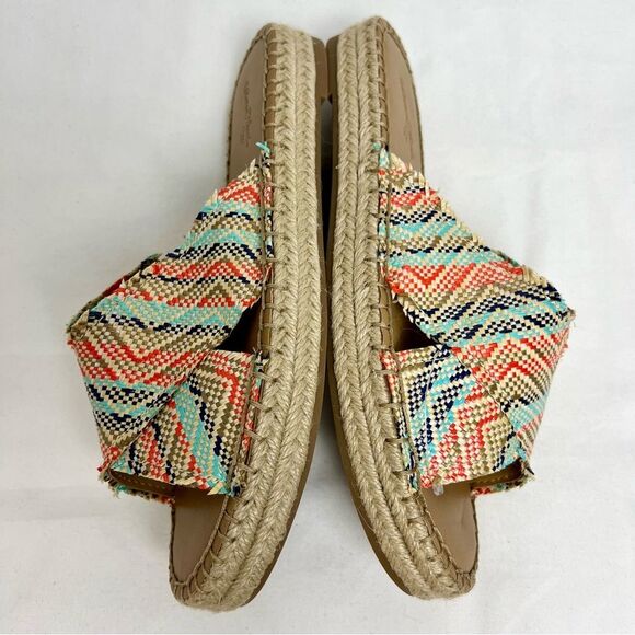 UNIVERSAL THREAD NWOT Sonya Woven Slide Sandals Platform Espadrille Coral Blue 7 - Picture 3 of 7